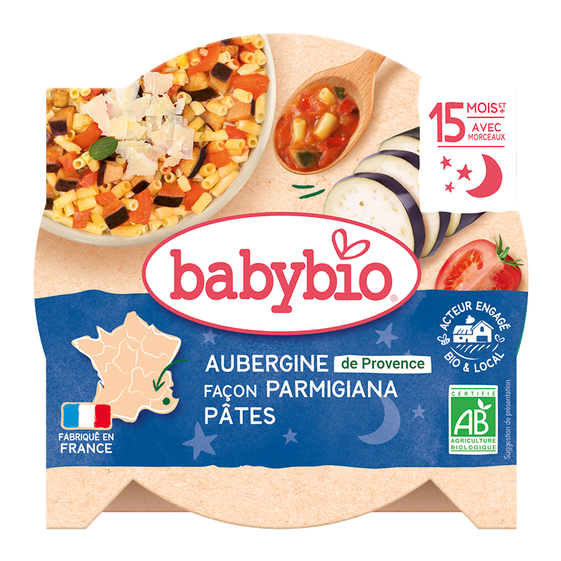 Aubergine op de parmezaanse wijze met macaroni  en origano