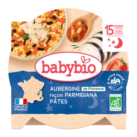 Aubergine op de parmezaanse wijze met macaroni  en origano