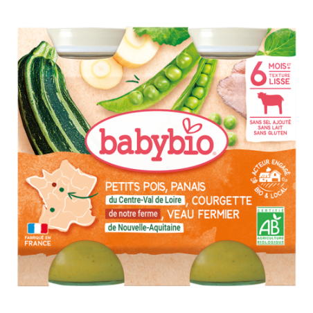 Erwten Pastinaak Courgette en Kalfsvlees van de boerderi