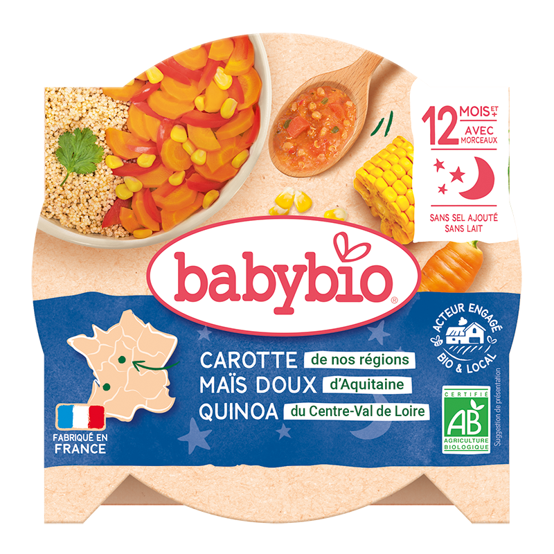 Carotte de nos régions Maïs doux d'Aquitaine Quinoa du Centre-Val de Loire