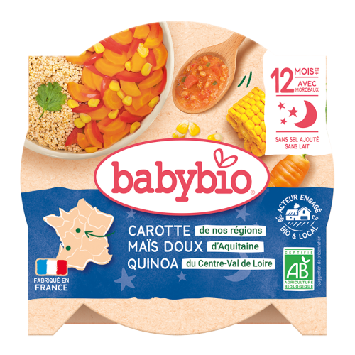 Carotte de nos régions Maïs doux d'Aquitaine Quinoa du Centre-Val de Loire
