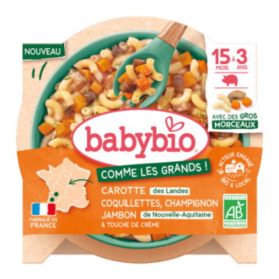 Carrot Mushroom Ham Pasta Plate