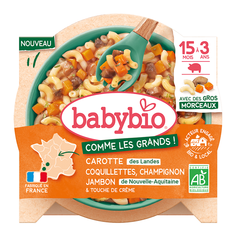 Carrot Mushroom Ham Pasta Plate
