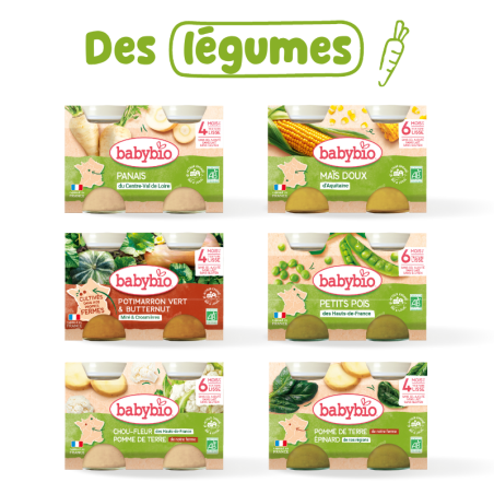 Pack 1 week of organic vegetables | Small Jars | Babybio