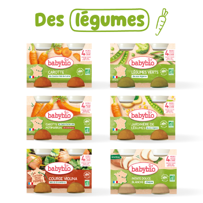 Pack 1 week of organic vegetables | Small Jars number 2| Babybio