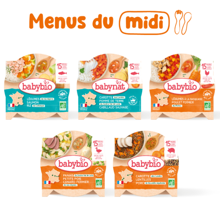 Pack 1 semaine repas du midi | +15 mois | Babybio