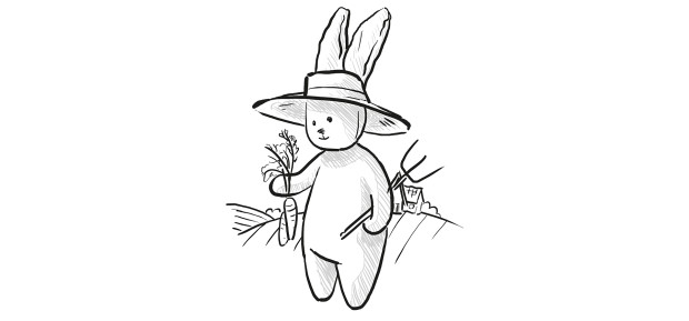 The rabbit comforter drawing to color